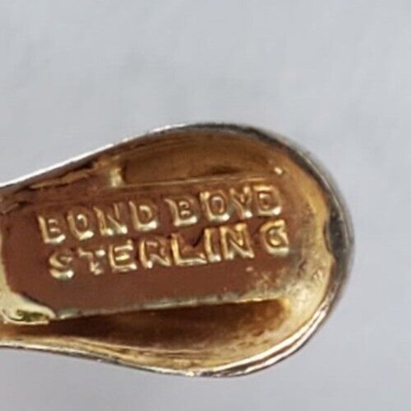 Vintage Bond Boyd Sterling Silver Rose Wishbone Silver Brooch / Pin - Picture 3 of 11